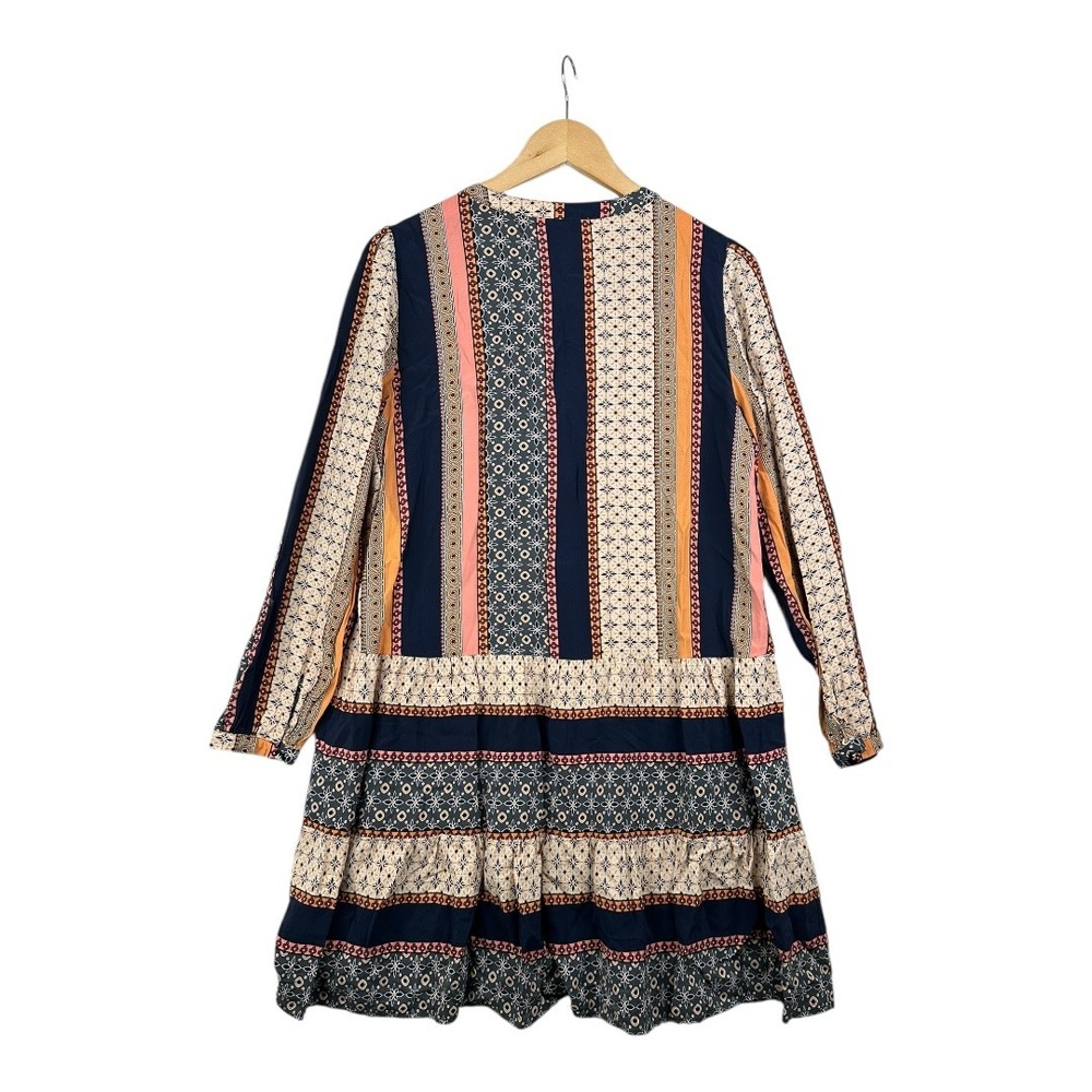 LOFT Foulard Patchwork Button‎ Teared Swing Dress… - image 4